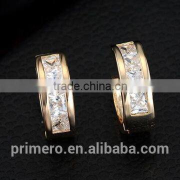 Arabic 18k Gold Platinum Plated Austrian Crystal Round Circle Hoop Earings Designs photo-4