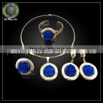 blue rose African necklace jewelry set 2015