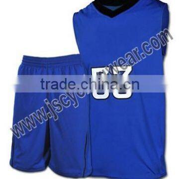 Customized design plain blue color basketball uniforms