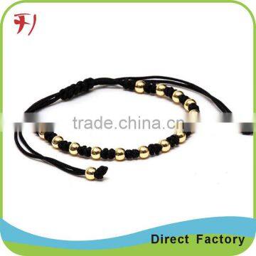 best selling gold bead bracelet woven abjustable mens bracelet