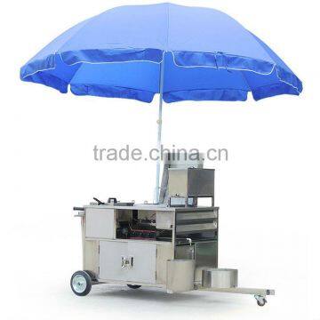 Stainless steel mobile food cart with wheels