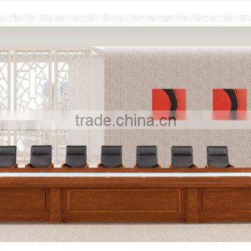 Huge office glass conference table rainier cherry DYB15