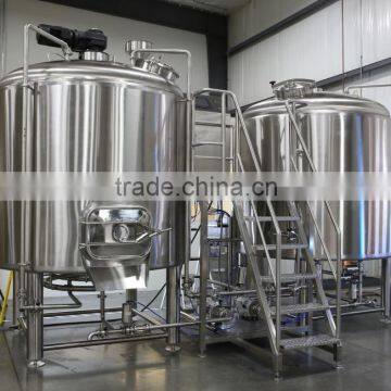 220V / 380V Micro Brewing Equipment Three Vessels Steam Heated Brewhouse For Brewery