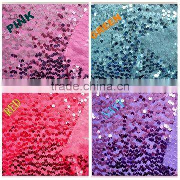 Hot !! wholesale fashional multi color sequin fabric