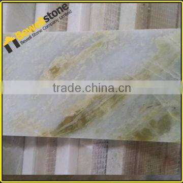 Precut and polished 30x30cm bathroom natural green onyx tiles