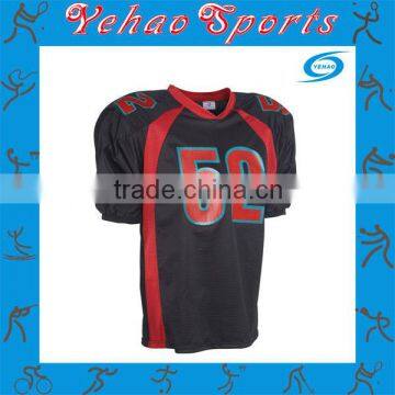 american school team black and red football jersey