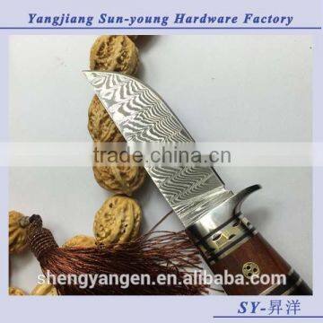 Damascus outdoor multifunctional camping hunting survival fixed blade knife/knives