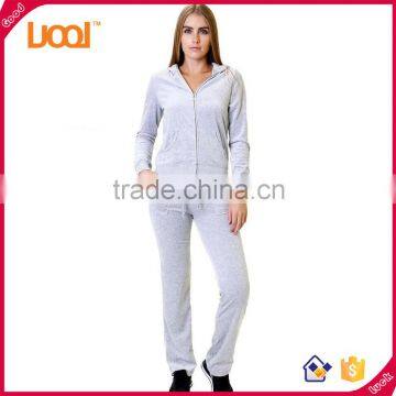 2016 China Sports Cheap Fashion Women Wholesale Velour Tracksuits With Hood for Lady