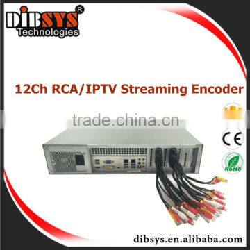 12 RCA /2 GbE IP MPEG4/H.264 flash media encoder