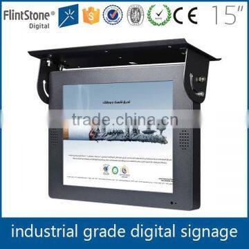 China promotional 15" capacitive touch screen monitor,cheap price bus lcd advertising player