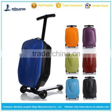 New style airport luggage travel bags luggage scooter suitcase with three wheels                        
                                                Quality Choice