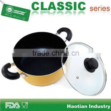 Aluminum non stick food casserole with glass lid