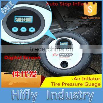 Portable 12V 260PSI Car Tire Tyre Inflator Pump Mini Digital Compressor Auto Stop Pump Car Bike Tyre Air Inflator