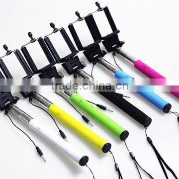 2015 Factory Price High Quality Colorful Smartphone Monopod Selfie Stick With Bluetooth Shutter