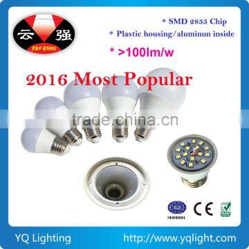 Plastic coalted with Aluminum 9W E27 LED Bulb 800 Lumen
