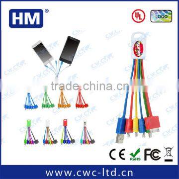 13 Cable Color choice 5 in 1 charging cable with different logo print