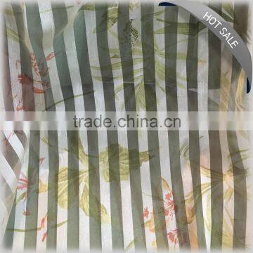 2016 Hot selling 100% polyester Printed Voile curtain fabric