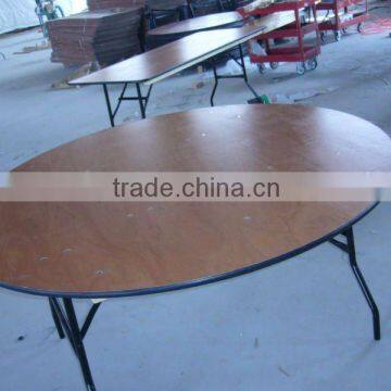 hotel antique round wooden wedding banquet folding tables