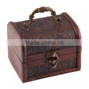 Antique Wooden Embossed Flower Pattern Jewelry Box Storage Organizer Pack of 2 photo-3