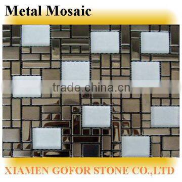 Antioxidant metallic stone mosaic tile for wall decoration