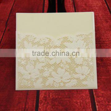 Customized free samples Luxury Laser Cut Wedding greeting invitations with arcylic diamonds