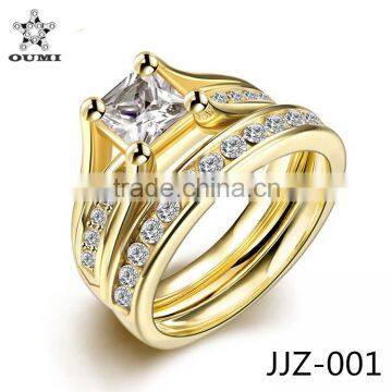 Wholesale factory 2016 trendy new Zircon diamond gold rings designs for women                        
                                                Quality Choice