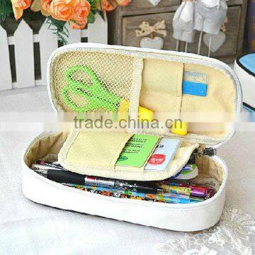 large cartoon school pencil bag with compartment,zipper pencil case for student
