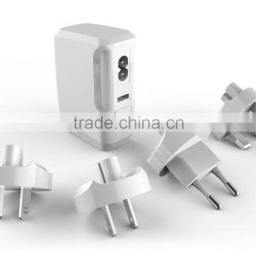 5V/6.8A 4 USB Mobile USB Charger with interchangeable plug