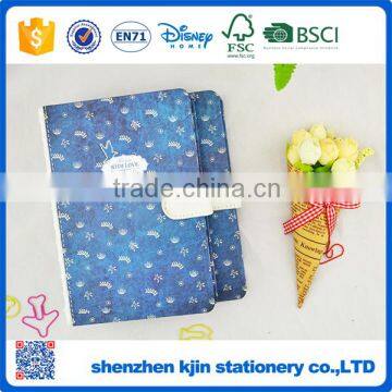 Promotion magnetic closure notebook printiing artificial blue orchids for gifts