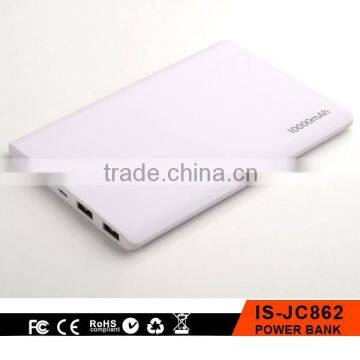 2016 Christmas Gift Item 10000mah Slim Rubber Finish Power Bank With Dual USB Output photo-5