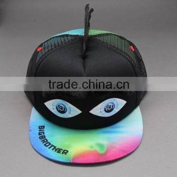 CUSTOM FASHION COTTON/FOAM PRINTING LOGO MESH CAP WITH 3D EMBROIDERY