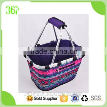 Foldable picnic Basket cooler bag shopping basket for picnic