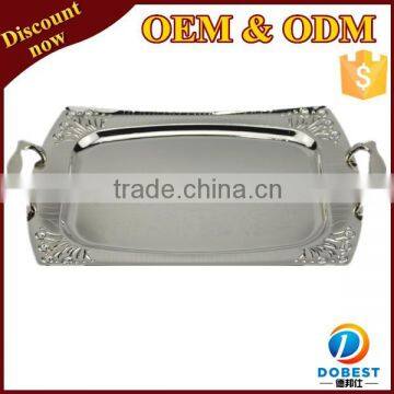 hot sale stainless steel silver tray/metal tray/serving tray for hotel T425