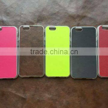 Leather back for iphone 6 6s case with different colors and Material is TPU for Cell phone case