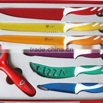 Promotion knife set/ colorful ceramis coating knife set