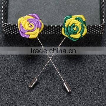 Men Rose Flower Lapel Stick Handmade Boutonniere Pin for Suit photo-2