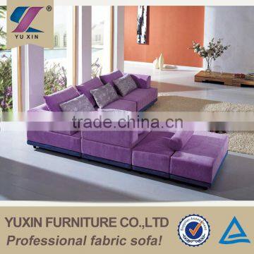 I shaped low price living room wooden sofa