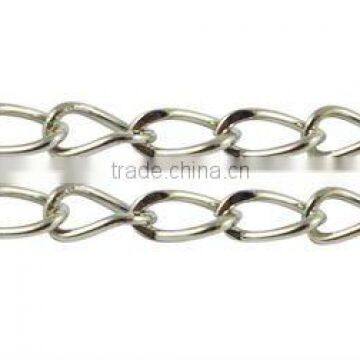 Iron Side Twist Chain, Lead Free & Nickel Free, Platinum Color, Chains: about 6x3x0.7mm(CH-DK0.7-P-FF)