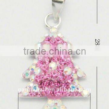 Sterling Silver Jewelry Wholesale Necklace Pendant Christmas Tree(RB-Q116-7)