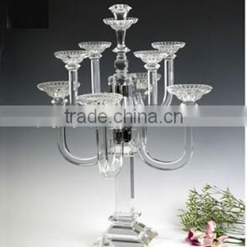 Graceful pillar crystal candle holder in