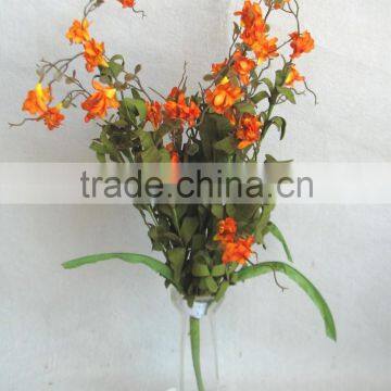 new decorative artificial fake orange daisy flower 20.5" grass bush for house decoration