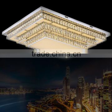 High Brightness Square Contemporary LED Crystal Lamp Steel Sucker Crystal Ceiling Lamps