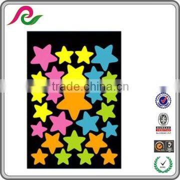 Many colors fluorescent stars vinyl glow in the dark sticker