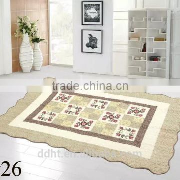 Coffee Floral Hoop Patchwork Floor Mats / Patchwork Carpets