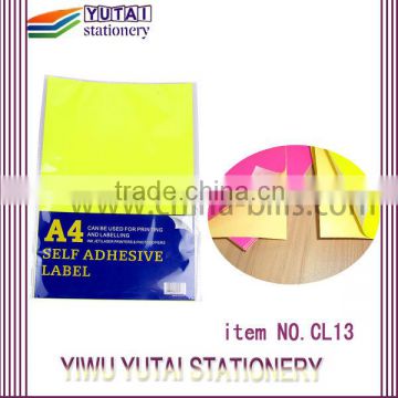 Jinhua A4 color adhesive paper