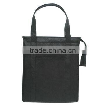 Non-Woven Insulated Shopper Tote Bag-Black