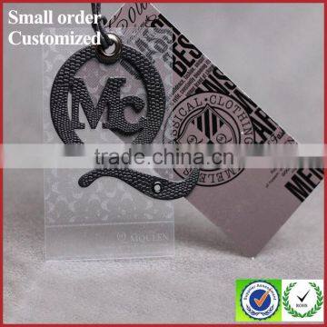 Custom printing clear clothing cover your own logo plastic hang tag