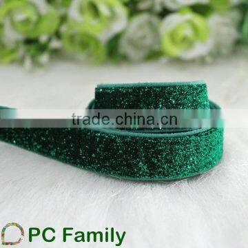 5/8" apple green Glitter Elastic Ribbon hairband DIY Ribbon
