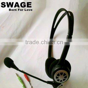 PH-830 simple light weight call center headset with 3.5mm plug
