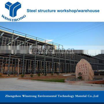 Fast built multi-span steel structure building with fireproof roof
